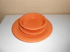 Fiestaware Fiesta Poppy Orange 3PC Set Dinner Plate/Bread Plate/Soup Bowl