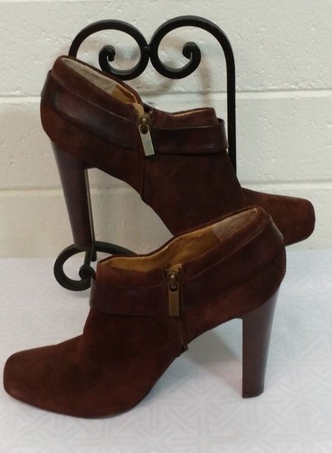 Women JESSICA SIMPSON ANKLE BOOTIE SUEDE BOOTS Size 10B/40"Kianna" Brown Leather - Picture 12 of 12