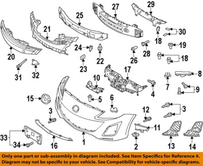 MAZDA OEM 10-13 3 Front Bumper Bumper Components-Lower Bracket BBM450161C