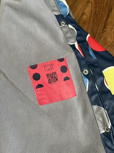 Boboli Linen Raincoat Girls Blue Polka Dot Rain Jacket Size 6 - Picture 5 of 9
