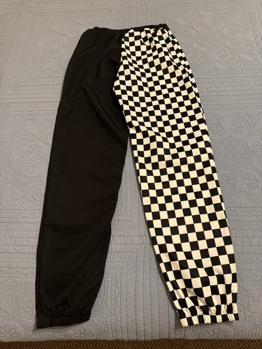 SHEIN Girls Teens Split Leg Black and White Checkered Pants Joggers Size 13/14 y - Picture 7 of 7