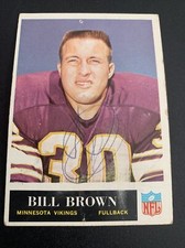 1965 PHILADELPHIA #102 BILL BROWN VIKINGS (Ink on card)