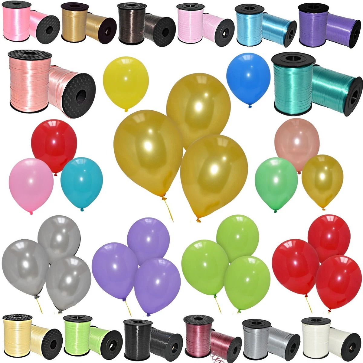 Curling RIBBON BALOON String Ribon Balloons Plain LATEX Birthday Party Decor