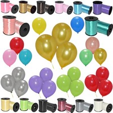 Curling RIBBON BALOON String Ribon Balloons Plain LATEX  Birthday Party Decor