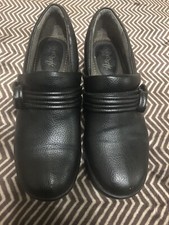 Eurosoft by Sofft Black Leather Heeled Slip On Shoes Womens Size 8