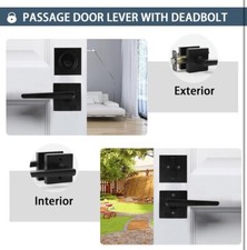 Front Door Handle & Deadbolt Set,Heavy Duty Entry Door 4pack Matte Blk Same Keys
