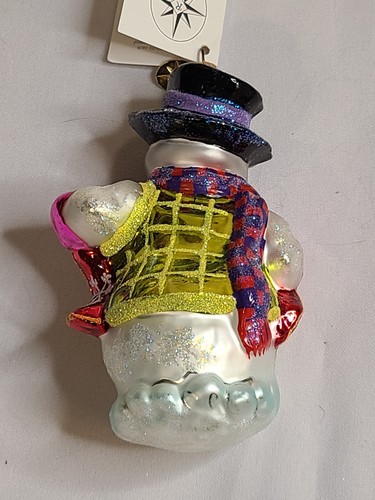 Christopher Radko Glass Ornament Frostys Banner Year 2000 New Tags Box Snowman - Picture 5 of 15