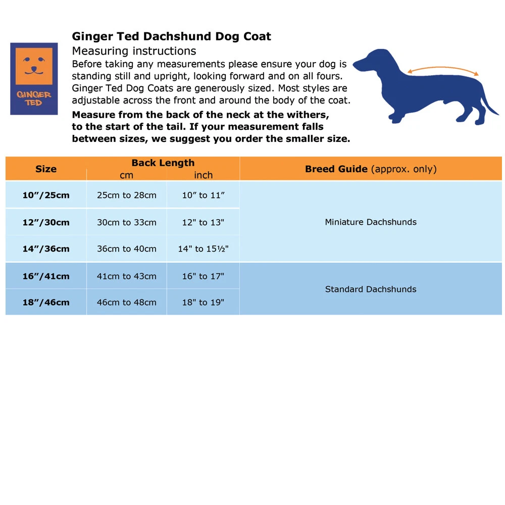Ginger ted dachshund coat cheap