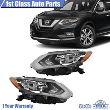 Halogen Headlamp LH+RH For 2017-2019 Nissan Rogue Headlight Headlamp W/LED DRL