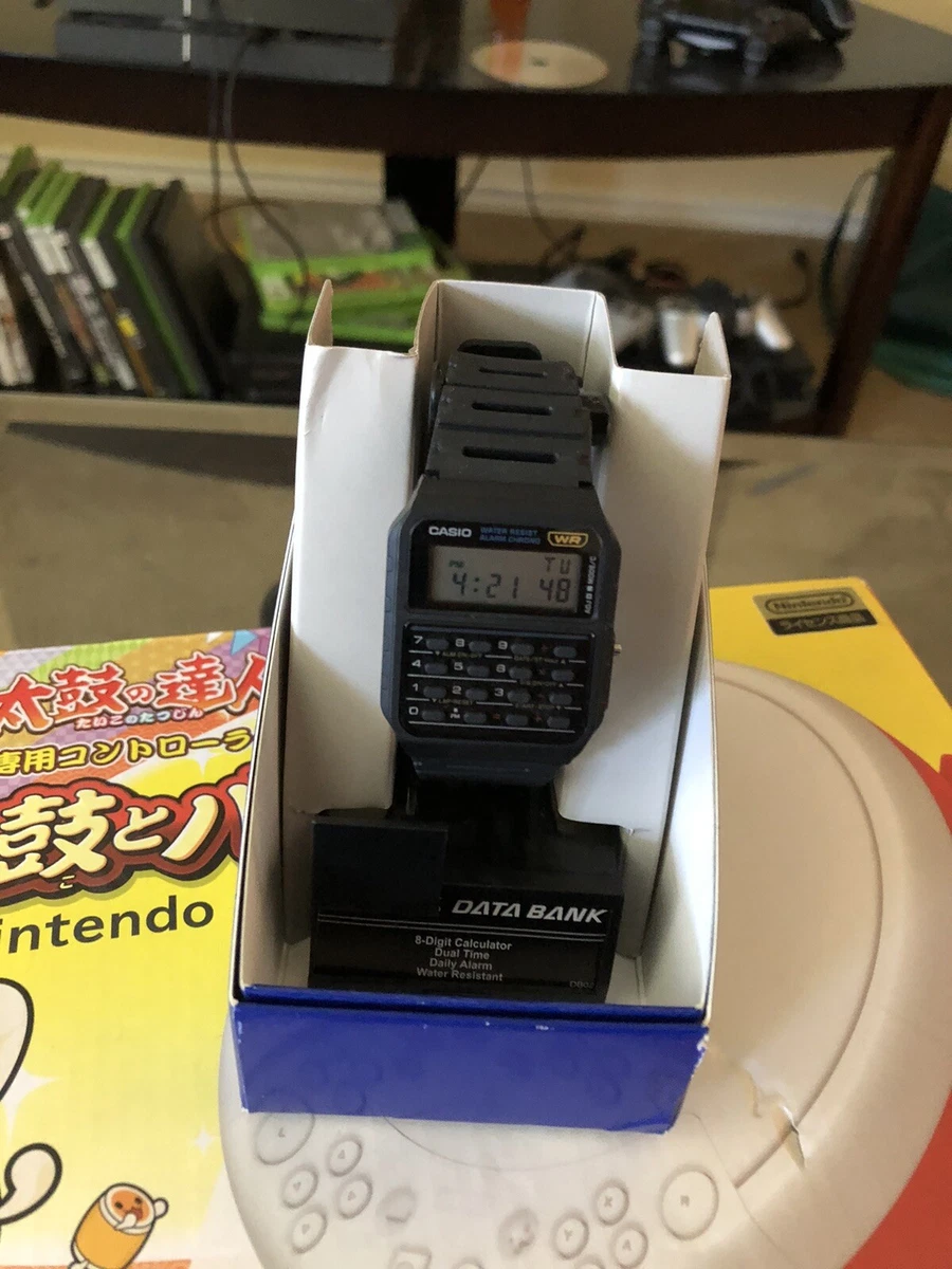 Casio Calculator Watch DataBank Water Resistant Black DB02 Comes In Box