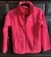 Columbia Girls Fleece Jacket Size L 14-16 Hot Pink Zip Front