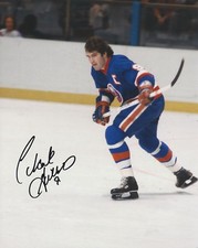 CLARK GILLIES SIGNED NEW YORK ISLANDERS 8X10 PHOTO HOF HOCKEY HALL OF FAMER AUTO