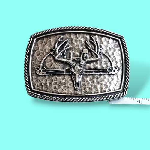 Montana Silversmiths Bow Hunting Elk Skull Metal Belt Buckle - Picture 5 of 7