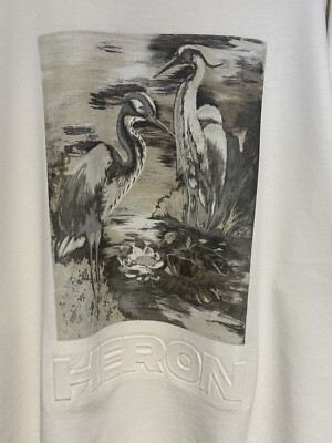 Heron Preston, Herren Sweatshirt Heron Birds, Weiß, Größe L