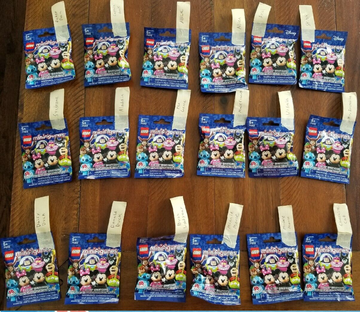 New, Sealed, Complete Set of 18 - 71012 Lego Disney
