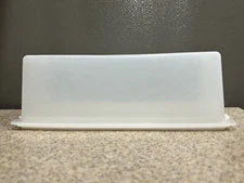 Vintage Tupperware 2 lb Cheese Container w/Lid Clear White 10"Lx4"Wx3.5"T EUC!