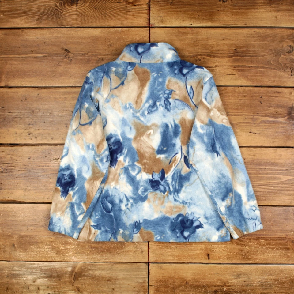 Chaqueta de exterior Koret L polar floral azul para mujer Foto 2 de 4