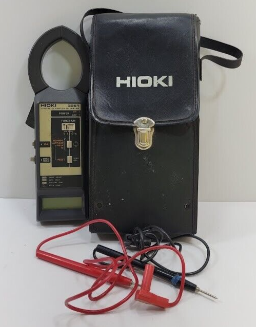 Vintage Hioki 3261 Digital Clamp On Hi Tester with case and probes