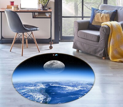 3D Planet Mond M7184 Spiel Teppich Mat Runden Elegant Foto Teppich Romy