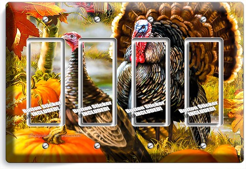 THANKSGIVING TURKEY COUNTRY FARM LIGHT SWITCH OUTLET WALL PLATE HD KITCHEN DECOR - Picture 16 of 34