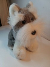 Vintage Schnauzer Dog Plush Schnaps Gray White Style 259 Russ Berrie k43