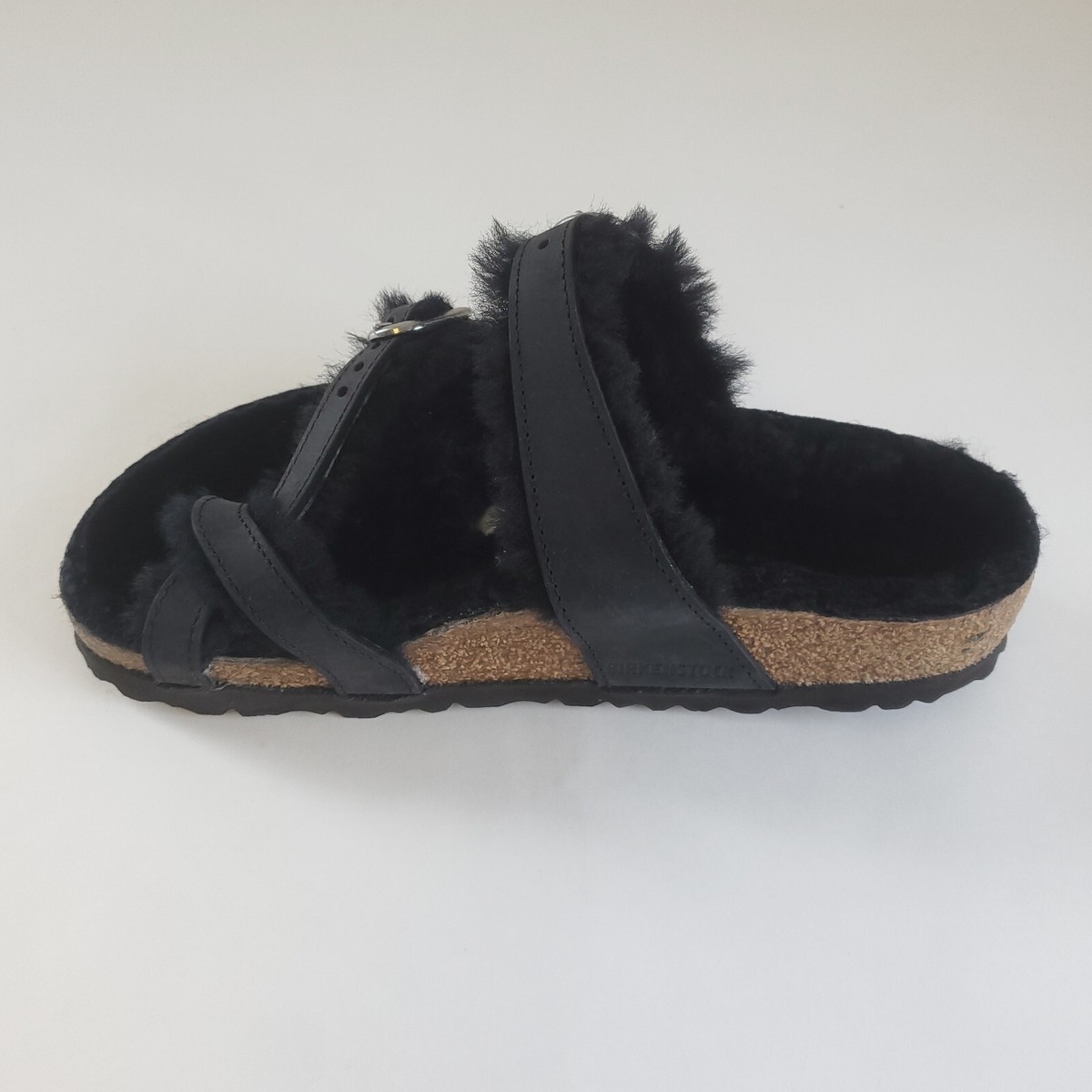 Birkenstock Arizona Shearling Fur Sandals Slippers Black 35  display picture 3