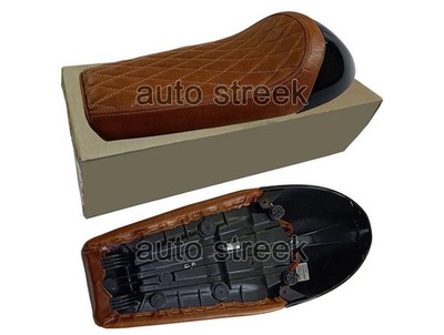 For Royal Enfield GT & INTERCEPTOR 650 D5 Leather Single Seat & Black Cowl