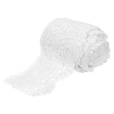 4 Inch Wide 8 Yard Lace Ribbon Floral Pattern White Lace Trim Ribbon for