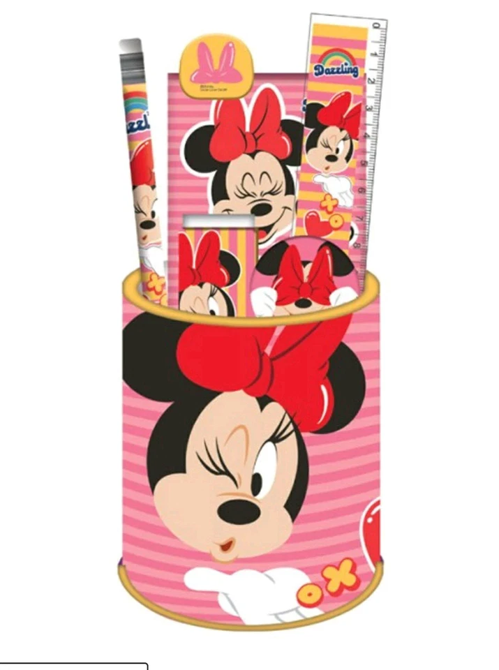Disney Minnie Mouse Schreibset In Metallstiftbox 7-teilig