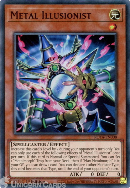 ROTA-EN008 Metal Illusionist : Super Rare 1st Edition YuGiOh Card