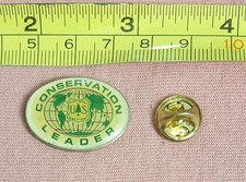 Vintage US Forest Service Conservation Leader Globe Hat Lapel Pin
