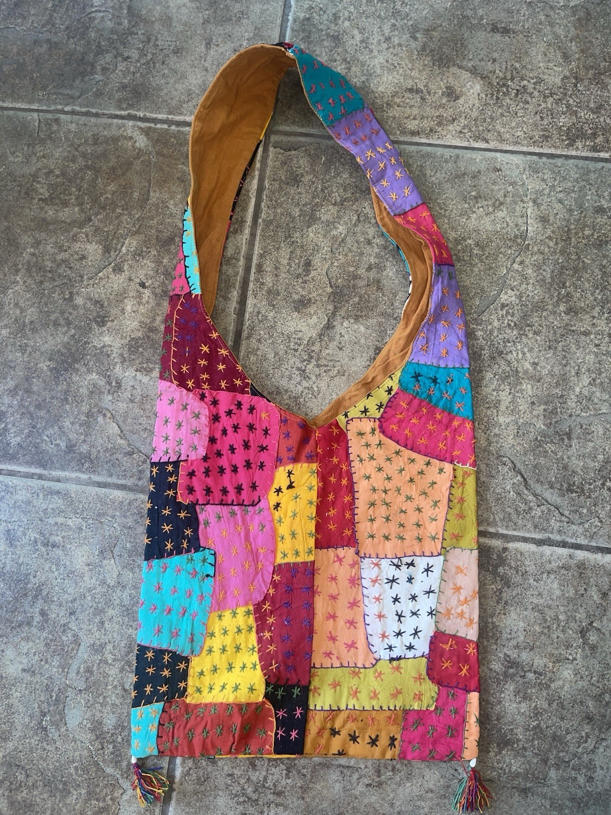 Boho Embroidered Patchwork Crossbody Shoulder Mul… - image 1