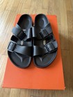 Birkenstock Arizona Men’s Black Leather 2-Strap Buckle Slide Sandals EU 42 — photo 3