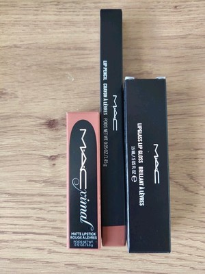 MAC Macximal TRIO Lippenstift Honeylove + LIPGLASS Lipgloss + Lippenstift Spice NEU