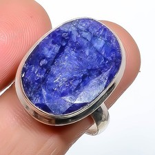 Sapphire Gemstone Band Ring Size 925 Sterling Silver