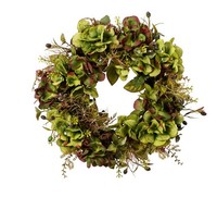 KüNstlicher Blumenkranz Hortensie GrüN Ø 30Cm Kunstblumen Sommerdeko Herbstdeko