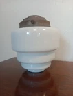Art Deco Milk White Stepped Caste Glass Ceiling Light Lamp Shade 6"x 5½" Vintage
