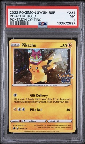 2022 POKEMON SWSH BLACK STAR PROMO #234 PIKACHU-HOLO POKEMON GO TINS PSA 7