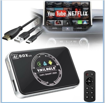 Ai Box 2.0 4-in-1 Wireless CarPlay Adapter  Android Auto Wireless Adapter Stream