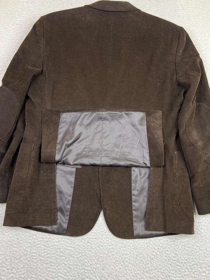 Blazer Stafford Para Hombres 42S Marrón Pana Calce Ajustado Parches en el Codo 2 Botones Ventilados Foto 3 de 4