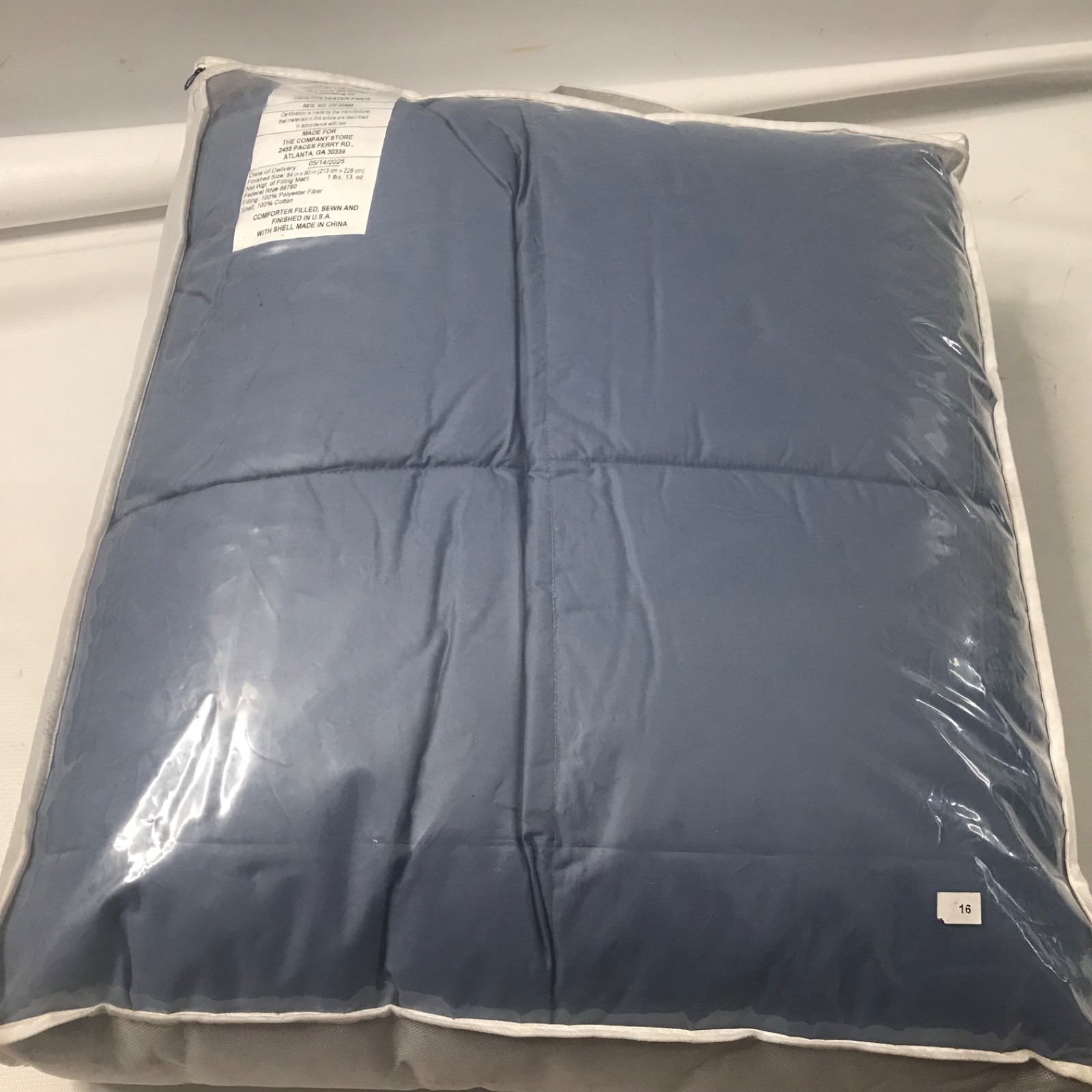 The Company Store LaCrosse LoftAire FULL Down Alternative Comforter Quilted Blue