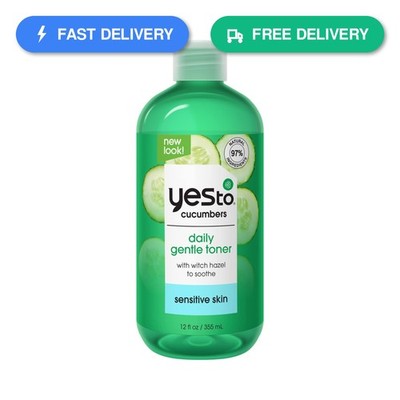 Yes To Cucumbers, Soothing + Calming Toner 12 Fl Oz, Sensitive Skin, Balance...