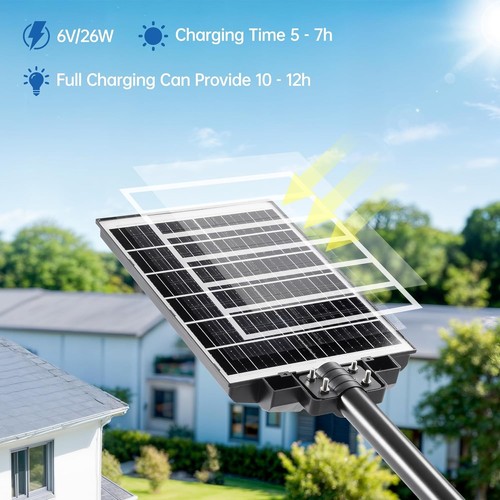 Solar Street Lights Outdoor – 7000K LED Solar Lights Waterproof Dusk to Dawn - Picture 2 of 4