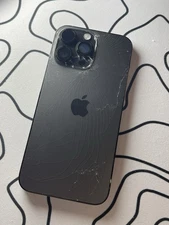 CRACKED iPhone 14 Pro Max Space Black Housing Replacement OEM Original Apple