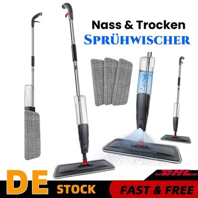 Sprühwischer Spray Mop Mopp-Bodenreiniger Boden mit 700ml Wassertank + Pads