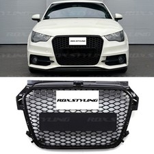 RS LOOK FRONT GRILLE UPGRADE GLOSS BLACK HONEYCOMB GRILL FOR AUDI A1 8X 11-15