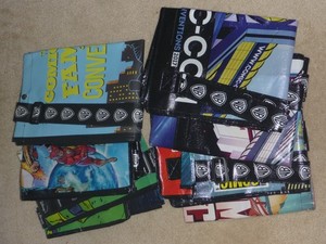 Lot of 7 San Diego Comic Con SDCC Bags - Plus 3 Pins