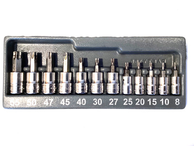 Snap On Tools 212EFTXY 12 Piece Combination Drive TORX Bit Standard Socket Set