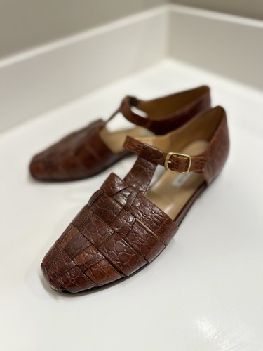 Vintage Ann Taylor Italian Brown Woven Leather Flats | Size 7 | Made In Italy - Imagen 6 de 13