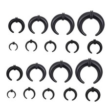 18 Pcs Acrylic Septum Stretching Kit, Pincher Taper Septum Rings C Shape